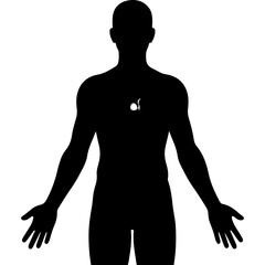 Fototapeta premium Human silhouette with headphone icon with transparent background