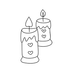 Kawaii Valentine Line Art Clipart Bundle, Cute Christmas Stamps PNG JPEG, 