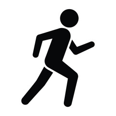 Stick figure running silhouette icon sign