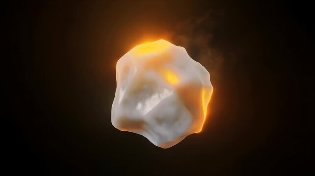 Abstract rendering of a glowing white and yellow object.