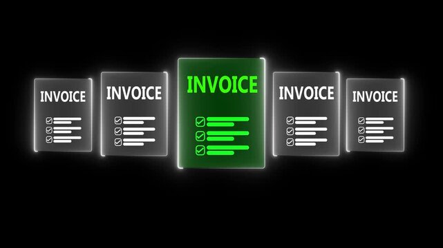 E-Invoice and Digital billing concept, Businessman manage electronic statements on virtual screen. E-tax, Digital receipt, Online invoice processing and tax accounting solutions.