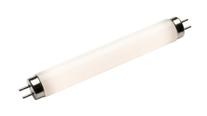 Isolated fluorescent tube, light fixture with metal ends and pins, studio object still life