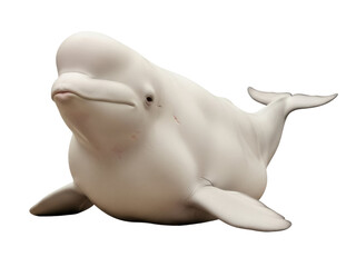 Isolated Beluga whale underwater, gentle giant of the Arctic seas, endangered species, marine mammal