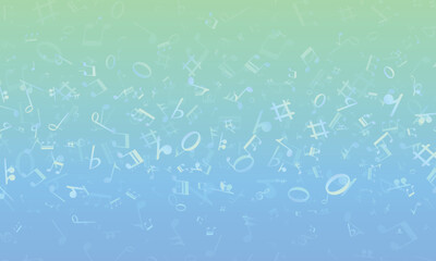 Musical note background. Flying music melody element design. Vector illustration