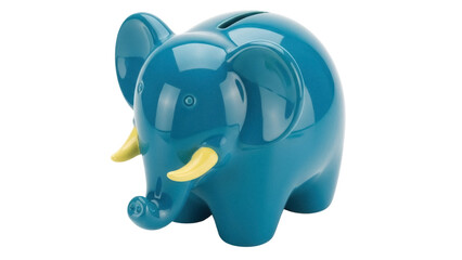 Isolated blue elephant piggy bank for kids, saving money for future, animal, toy, savings