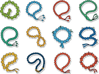 Cartoon Beads Colorful Chain Ornaments in Vector Format