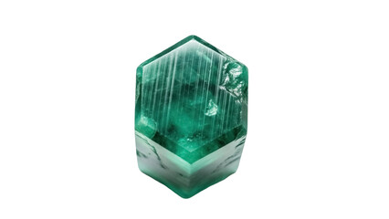 Isolated Emerald Gemstone, Green Crystal Mineral Specimen, Decorative Object, Gem, Jewelry Stone