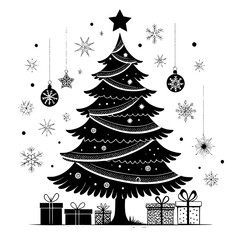 christmas tree with snowflakes