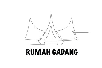 Rumah gadang concept one-line drawing