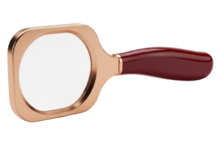 Isolated elegant magnifying glass for reading or inspection aid optical lens tool device