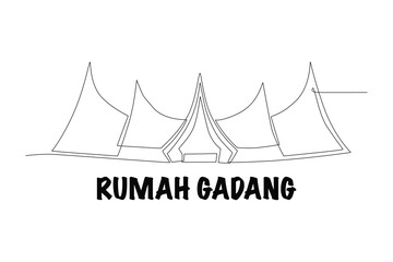 Rumah gadang concept one-line drawing