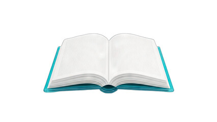 Open Book with Blank Pages on White Background