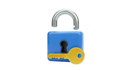 Open Lock with Key - Security Concept