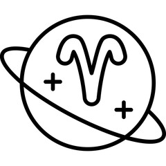 Aries Zodiac Planet Icon