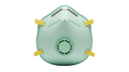 Isolated N95 mask used to help protect the wearer from particulate matter, smog, and pollution