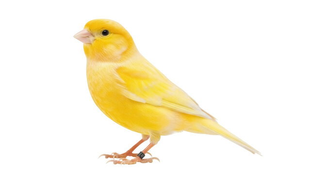 Isolated canary bird perched, vibrant plumage, capturing avian beauty, showcasing natural grace
