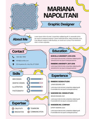 Professional graphic designer resume template with modern design