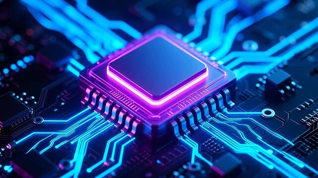 GlowingChipinDigitalCircuitry