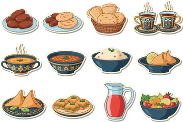 Delicious Middle Eastern Food Vector Graphic Illustration