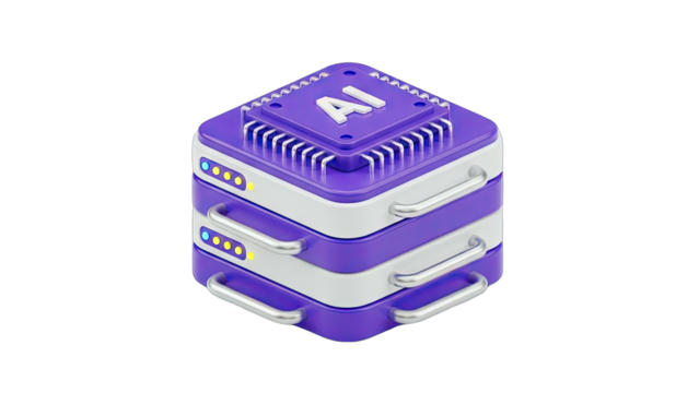 AI Server Stack with Processor - Data Processing Concept - Powered by Adobe