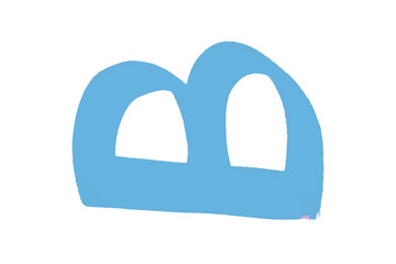 Light blue watercolor background. Artistic hand paint. Isolated on transparent background.
