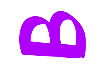 Purple watercolor background. Artistic hand paint. Isolated on transparent background.
