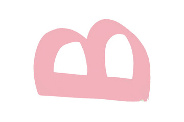 Pink watercolor background. Artistic hand paint. Isolated on transparent background.
