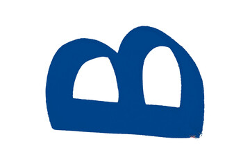 Blue watercolor background. Artistic hand paint. Isolated on transparent background.
