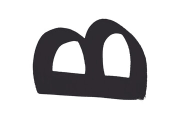 Dark gray watercolor background. Artistic hand paint. Isolated on transparent background.
