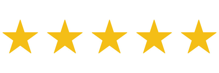 Five stars icon Vector. Five stars customer product rating review flat icon