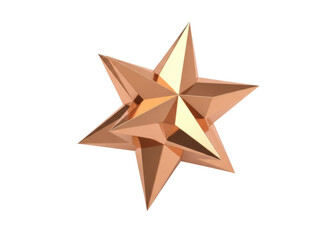 Isolated Star, Geometric Metallic Decoration for Holiday Season Awards Celebration Design