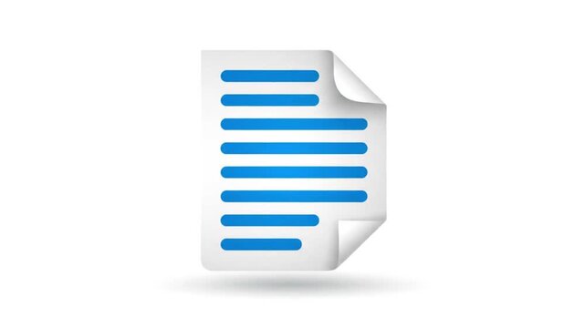 Flat lay of a white document icon with blue lines on a plain white background, conveying a clean and minimalistic design.
