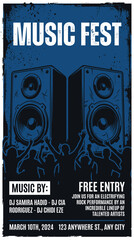 Electric music festival with energetic crowd and live DJs performing