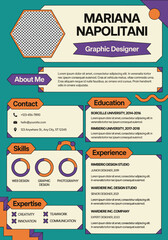 Professional graphic designer resume template with modern design