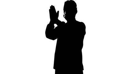 Man applauding with transparent background