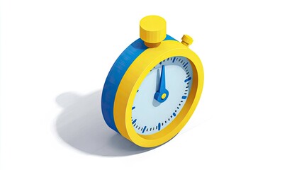 A colorful stopwatch, isolated on a white background.