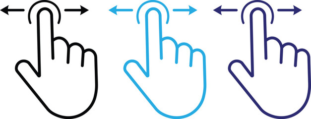 Swipe icon set. Swipe Multiple Style Icon Set Collection. Swipe icon vector illustration on transparent background
