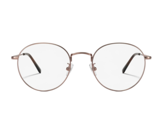 Isolated eyeglasses with round frames are lightweight and stylish for sight correction eyewear