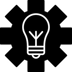 Solution Idea Lightbulb in Gear Icon