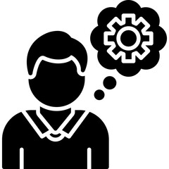 Information Processing Thinking Head Icon