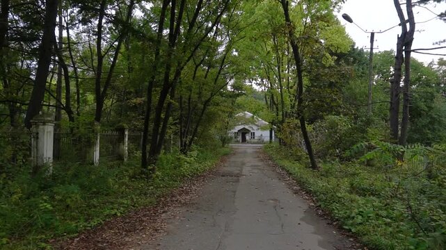 The village of Lozovy, Primorsky Krai. The old abandoned building of the village hospital.