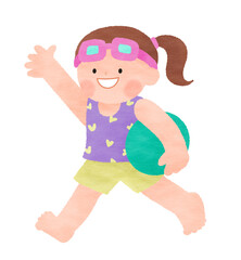 a girl playing in the water