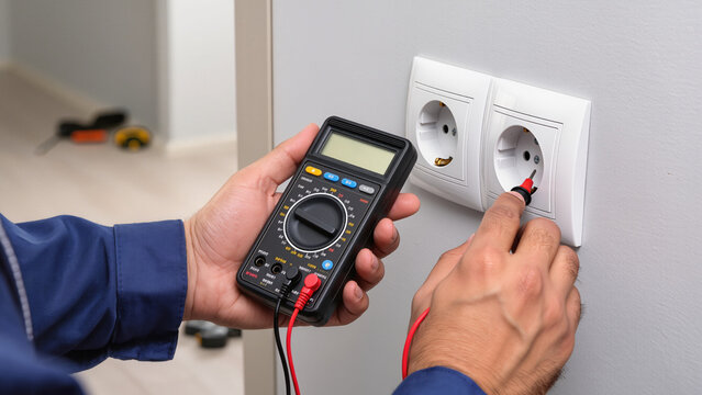 hand holding a multimeter 