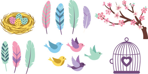 Colorful bird-themed illustration