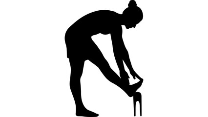 Woman putting on high heels with transparent background