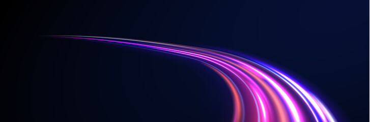 Blur line streak motion light dynamic fast city highway.
