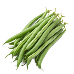 green beans on a white background