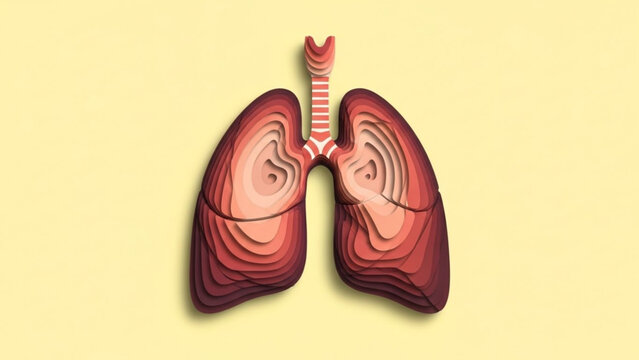 World Lung Day (WLD) World Tuberculosis Day Medical Illustration of Lungs Anatomy, Science Concept, Creative Art, Educational Resource, Detailed View