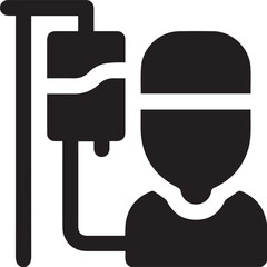 Patient receiving iv drip isolated on transparent background