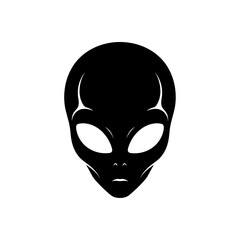 Alien head silhouette icon representing sci-fi culture, extraterrestrial mystery, UFO stories, and cosmic imagination themes